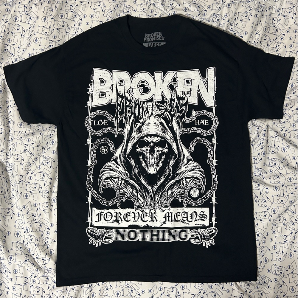 RARE | NWOT | POMOTIONAL | BROKEN PROMISES Reaper “Forever Means Nothing” Tee